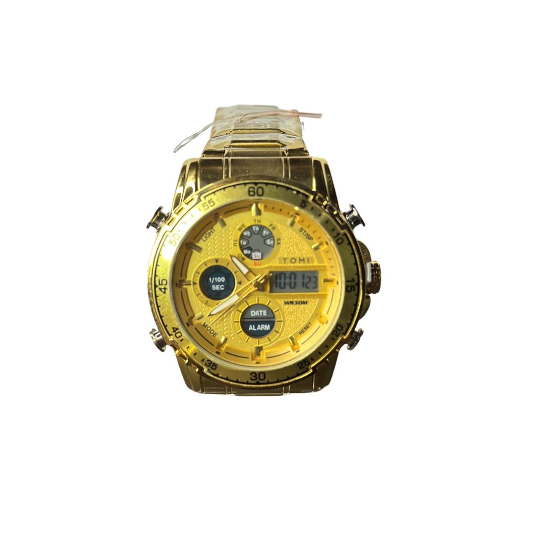 TOMI T-3010 Dual Time Men’s Watch – High Quality Stainless Steel Chain | Stylish & Durable |